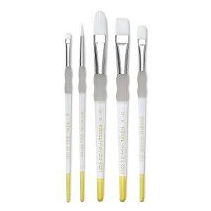 Adaptive and Easy-Grip Brushes |   Soft Grip White Taklon Brush Set Adaptive & Easy-Grip Brushes Adaptive & Easy-Grip Brushes