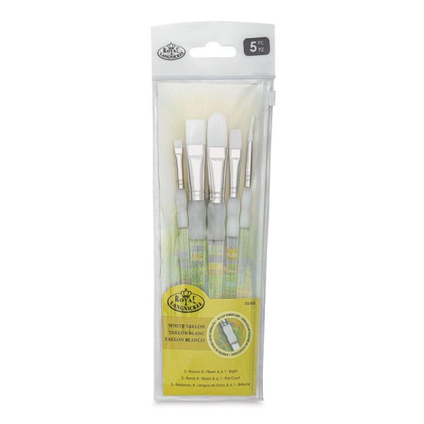 Adaptive and Easy-Grip Brushes |   Soft Grip White Taklon Brush Set Adaptive & Easy-Grip Brushes Adaptive & Easy-Grip Brushes