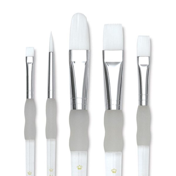 Adaptive and Easy-Grip Brushes |   Soft Grip White Taklon Brush Set Adaptive & Easy-Grip Brushes Adaptive & Easy-Grip Brushes