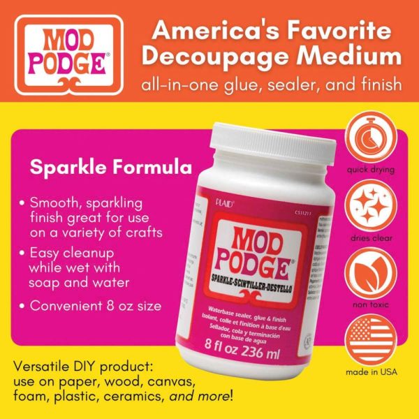 Collage Glue and Adhesives |   Mod Podge Sparkle Finish Collage Glue & Adhesives Collage Glue & Adhesives