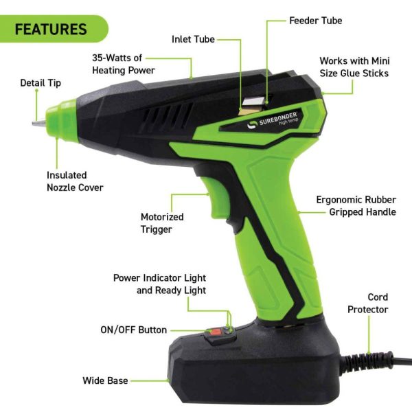 Glue Guns and Hot Glue Sticks |   Professional Motorized Mini High Temp Glue Gun Glue Glue Guns & Hot Glue Sticks