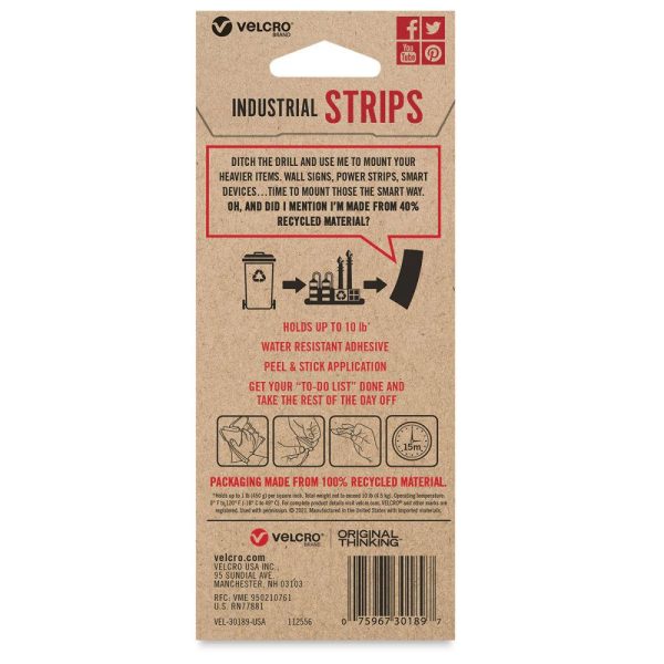 Hook and Loop Fasteners |   ECO Collection Industrial Strips Office Supplies Hook & Loop Fasteners