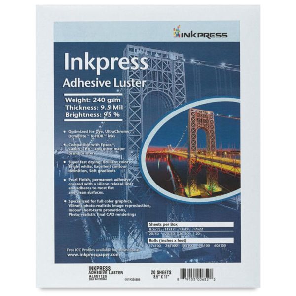 Inkjet Paper and Film |   Luster Adhesive Inkjet Papers Inkjet Paper & Film Inkjet Paper & Film