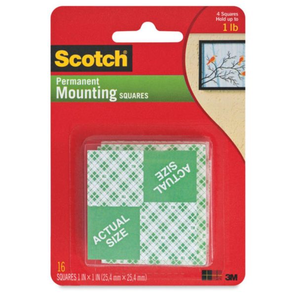 Mounting Squares and Adhesive Dots |   Permanent Mounting Squares Hardware Mounting Squares & Adhesive Dots