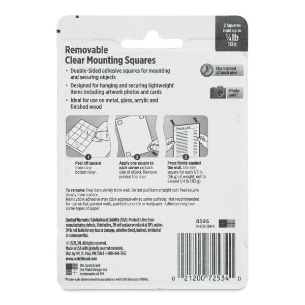 Mounting Squares and Adhesive Dots |   Removable Clear Mounting Squares Hardware Mounting Squares & Adhesive Dots