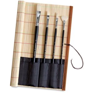 Paint Brush Holders and Organizers |   Bamboo Brush Rollup Transporting & Carrying Art Supplies Paint Brush Holders & Organizers