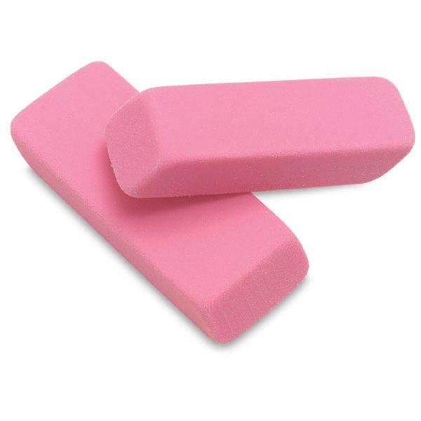 Pencil and Graphite Erasers |   Soft Pink Beveled Eraser Office Supplies Pencil & Graphite Erasers