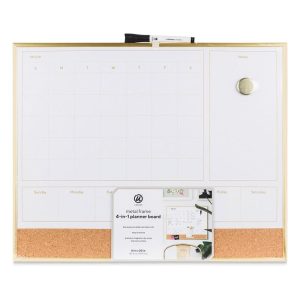 Planners and Calendars |   Gold Frame Dry Erase 2in1 Planner Board Office Supplies Planners & Calendars