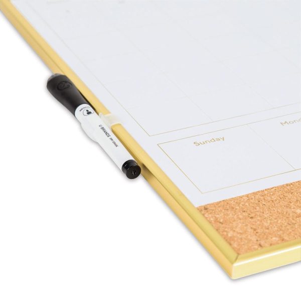 Planners and Calendars |   Gold Frame Dry Erase 2in1 Planner Board Office Supplies Planners & Calendars