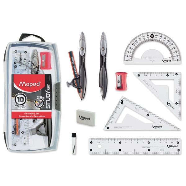 Rulers |   10 Piece Geometry Study Set Office Supplies Rulers