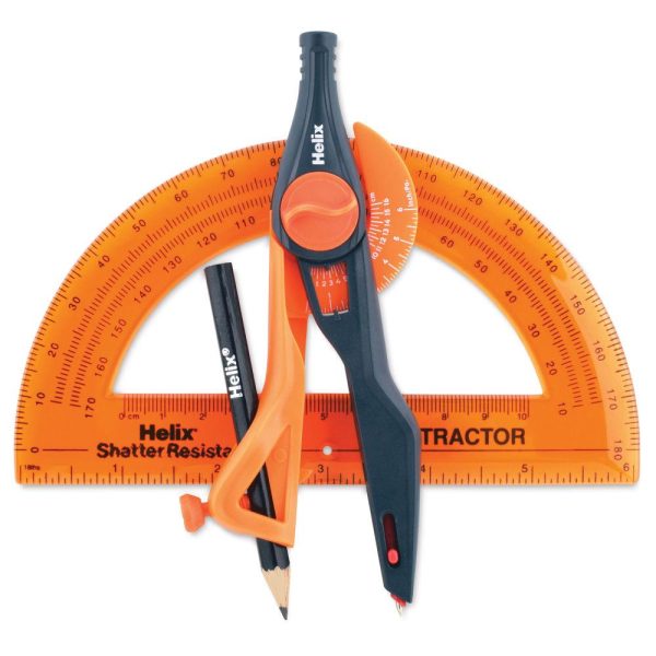 Rulers |   Locking Compass & Protractor Set Office Supplies Rulers