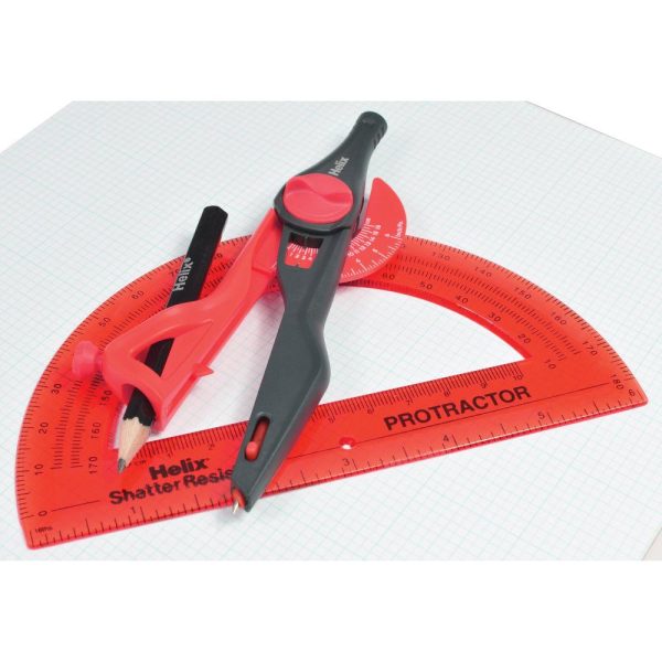 Rulers |   Locking Compass & Protractor Set Office Supplies Rulers