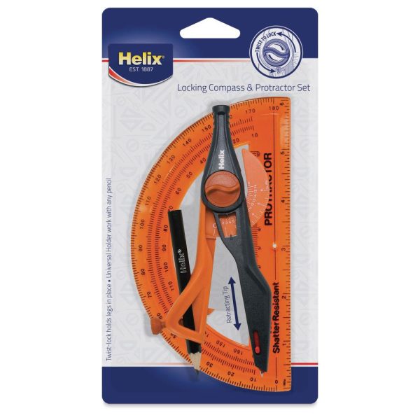 Rulers |   Locking Compass & Protractor Set Office Supplies Rulers