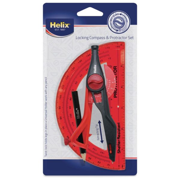 Rulers |   Locking Compass & Protractor Set Office Supplies Rulers