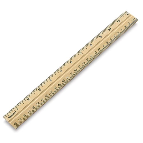 Rulers |   Wood Ruler Measuring Metric and 1/16 Scale Office Supplies Rulers