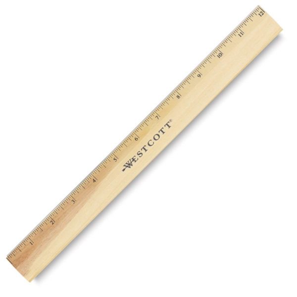 Rulers |   Wood Ruler with Single Metal Edge Office Supplies Rulers