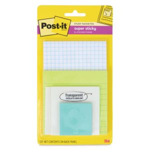 Sticky Notes and Pads |   Super Sticky Notes Study Pack Office Supplies Sticky Notes & Pads