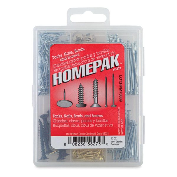 Thumb Tacks and Pushpins |   Homepak Tacks Nails Brads and Screws Assortment Office Supplies Thumb Tacks & Pushpins