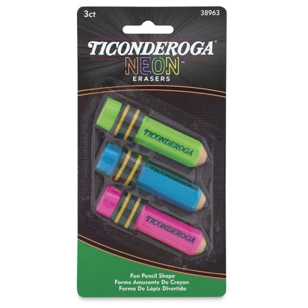 Pencil and Graphite Erasers |   Neon Pencil Shaped Erasers Office Supplies Pencil & Graphite Erasers